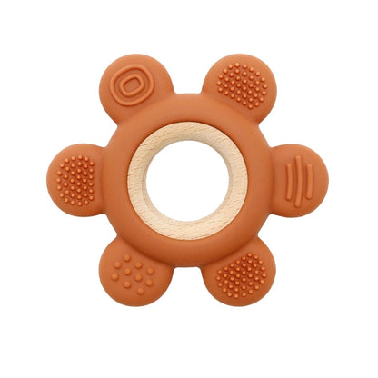 Baby Teether Forest Rudder for Kids Flower Silicone Rattle Fruit Cartoon Ring Silicone Babies Gym Silicone Toys for Children