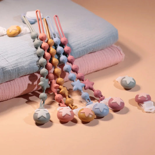 Silicone baby teether star anti-drop chain Baby pacifier chain child pacifier anti-drop strap