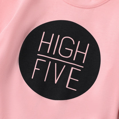 2pcs Baby Boy/Girl Long-sleeve Letter Print Sweatshirt & Sweatpants Set Perfect for Outings and Daily Wear Basic Style