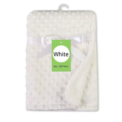 Baby Fleece Blanket Newborn Thermal Soft Blanket Solid Bedding Set Quilt & Swaddling Candy Color Sleeping Bed Supplies