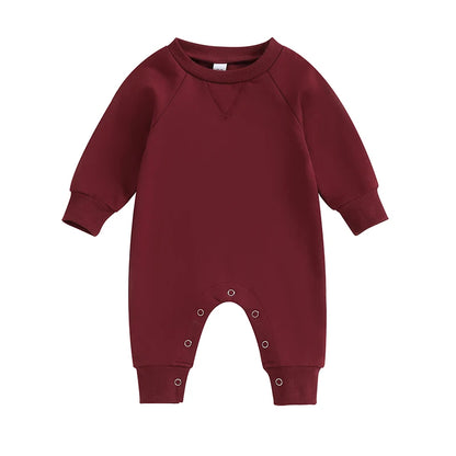 Baby Rompers Toddler Girl Overall Jumpsuit Autumn Spring Solid Color Long Sleeve Baby Boys Romper Infant Newborn Clothing