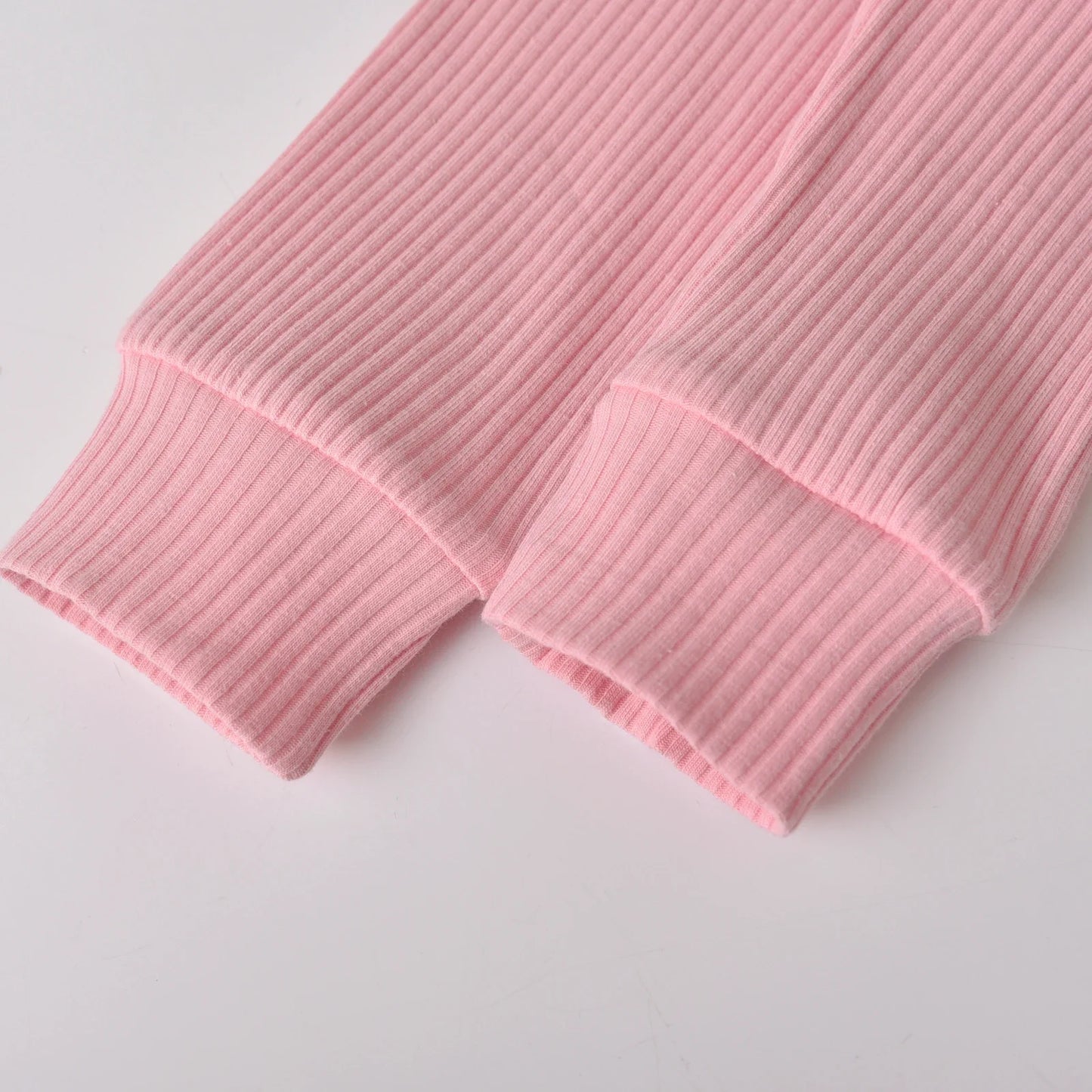 3pcs Newborn Baby Girl Casual Clothes Set Ruffles Knitted Long Sleeve Bodysuit + infant Pants + Headband Solid Color Outfits