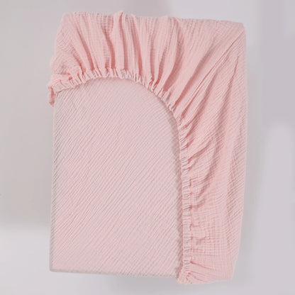 Soft And Breathable Muslin Fitted Crib Sheets 100% Cotton White Baby Crib Sheets
