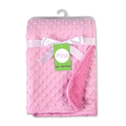 Baby Fleece Blanket Newborn Thermal Soft Blanket Solid Bedding Set Quilt & Swaddling Candy Color Sleeping Bed Supplies