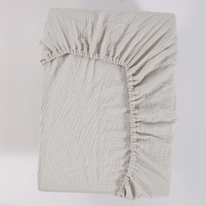 Soft And Breathable Muslin Fitted Crib Sheets 100% Cotton White Baby Crib Sheets