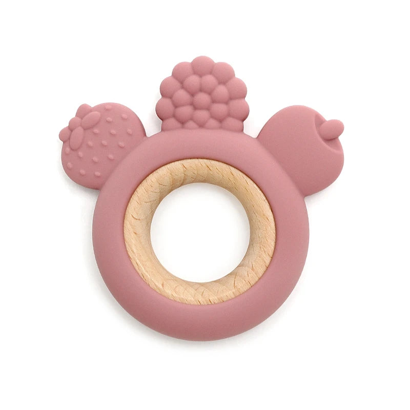 Baby Teether Forest Rudder for Kids Flower Silicone Rattle Fruit Cartoon Ring Silicone Babies Gym Silicone Toys for Children