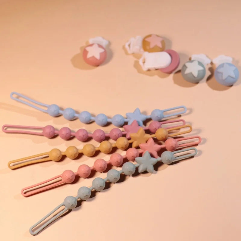 Silicone baby teether star anti-drop chain Baby pacifier chain child pacifier anti-drop strap
