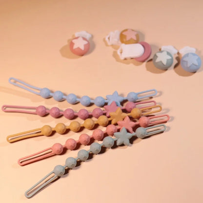 Silicone baby teether star anti-drop chain Baby pacifier chain child pacifier anti-drop strap