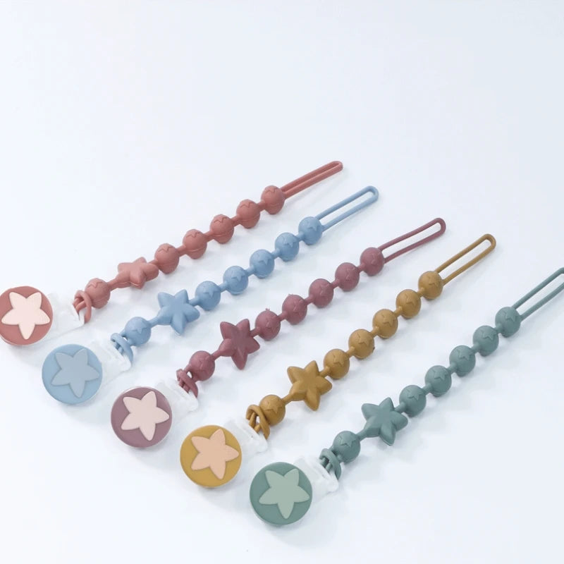 Silicone baby teether star anti-drop chain Baby pacifier chain child pacifier anti-drop strap