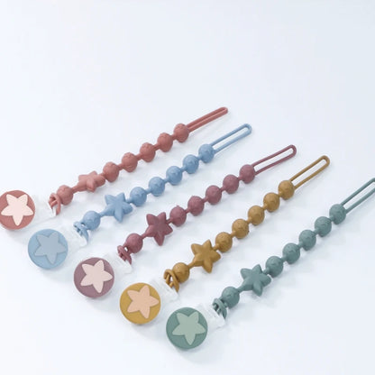Silicone baby teether star anti-drop chain Baby pacifier chain child pacifier anti-drop strap