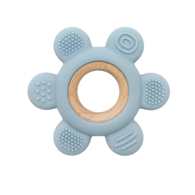 Baby Teether Forest Rudder for Kids Flower Silicone Rattle Fruit Cartoon Ring Silicone Babies Gym Silicone Toys for Children