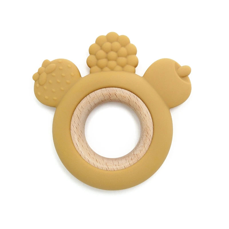 Baby Teether Forest Rudder for Kids Flower Silicone Rattle Fruit Cartoon Ring Silicone Babies Gym Silicone Toys for Children
