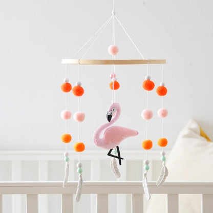 Crib Mobile Holder Rattles Toys Wooden Moon Stars Astronaut Bed Bell Toys Newborn Comfort Crib Bracket Bed Bell Toys Baby Gifts