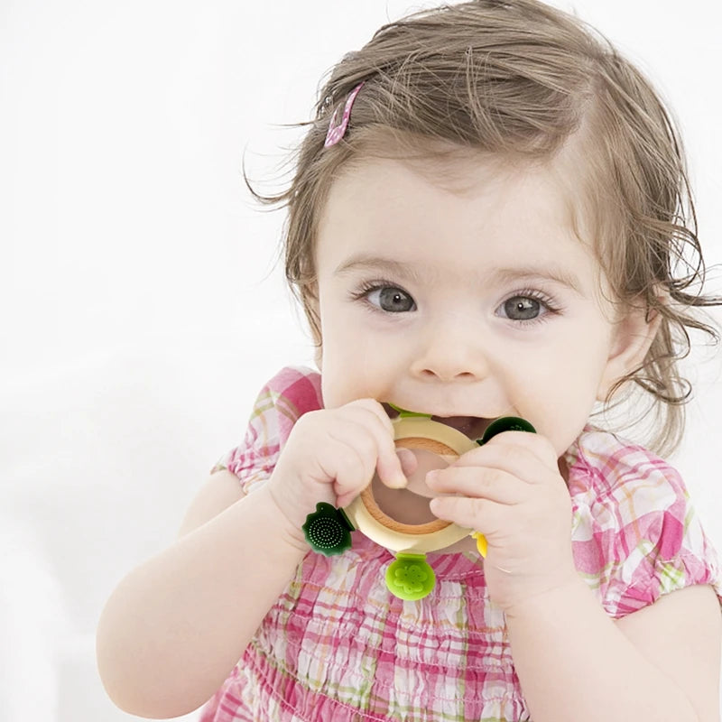 Baby Teether Forest Rudder for Kids Flower Silicone Rattle Fruit Cartoon Ring Silicone Babies Gym Silicone Toys for Children