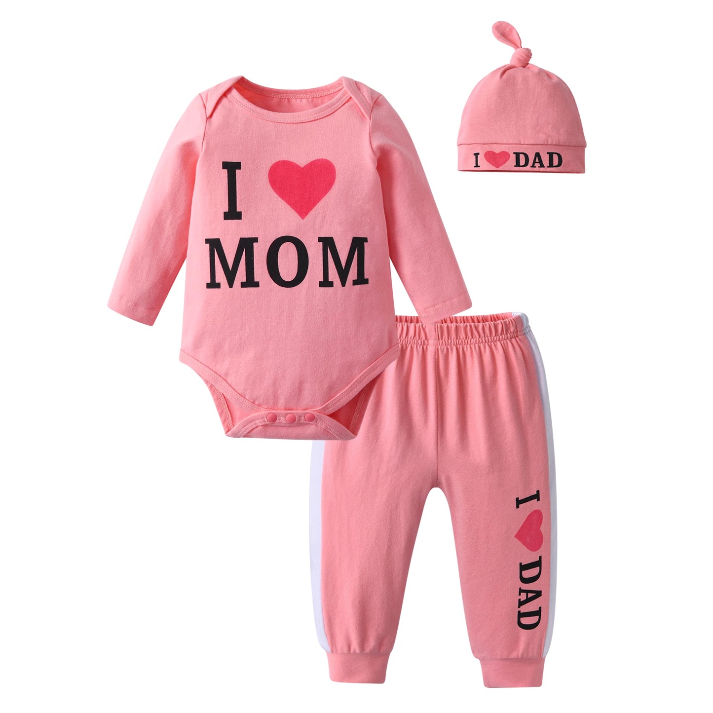 3pcs Newborn Baby Girl Casual Clothes Set Ruffles Knitted Long Sleeve Bodysuit + infant Pants + Headband Solid Color Outfits