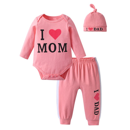 3pcs Newborn Baby Girl Casual Clothes Set Ruffles Knitted Long Sleeve Bodysuit + infant Pants + Headband Solid Color Outfits
