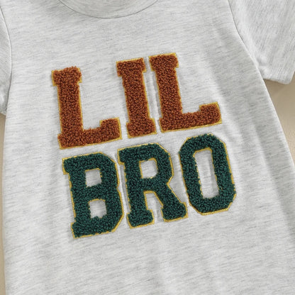 Baby Boys Summer Romper Infant Short Sleeve Crew Neck Letter Embroidery Casual Jumpsuit