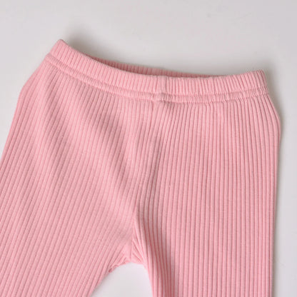 3pcs Newborn Baby Girl Casual Clothes Set Ruffles Knitted Long Sleeve Bodysuit + infant Pants + Headband Solid Color Outfits