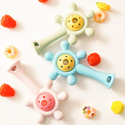 1PC Silicone Baby Teether Toys Cute Cartoon Baby Toys Sky Wheel Shape Rattle Toys For Kids Soft Teether Baby Accessories