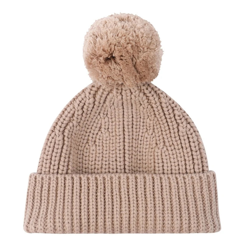 Knitted Winter Warm Hat Baby Hat Cotton Elastic Crochet Hat with Pompoms Bonnet Caps for Newborn Toddler 0-6 Month