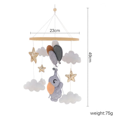 Baby Crib Mobile Bed Bell Soft Felt Hot Air Balloon Wind Chime Pendant Bed Bell Wooden Newborn Comfort Bed Bell Toys Baby Gift