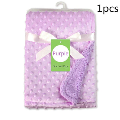 Baby Fleece Blanket Newborn Thermal Soft Blanket Solid Bedding Set Quilt & Swaddling Candy Color Sleeping Bed Supplies
