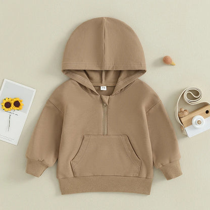 0-36months Baby Hooded Sweatshirt Solid Color Long Sleeve Hoodie Pullovers For Toddler Boys And Girls Spring Fall Sweatshirt