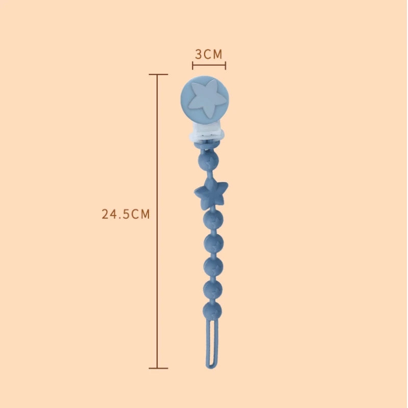 Silicone baby teether star anti-drop chain Baby pacifier chain child pacifier anti-drop strap