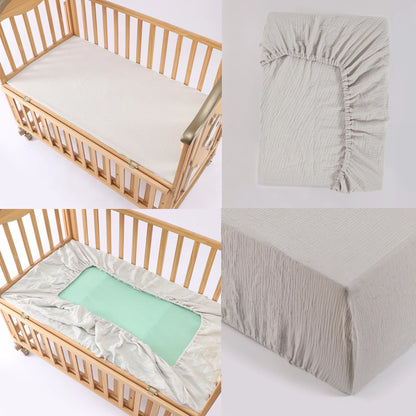 Soft And Breathable Muslin Fitted Crib Sheets 100% Cotton White Baby Crib Sheets