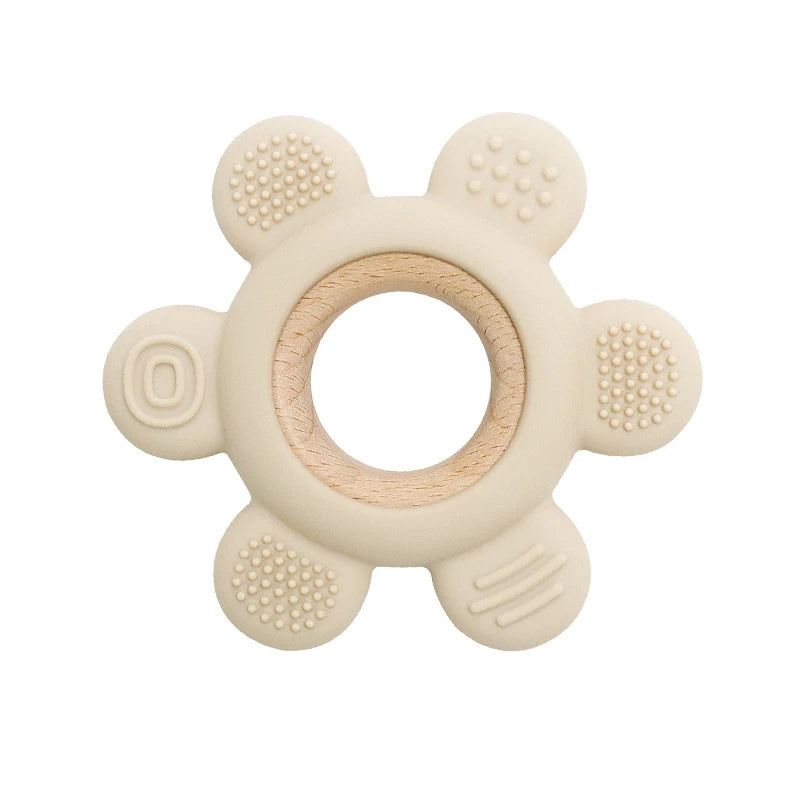Baby Teether Forest Rudder for Kids Flower Silicone Rattle Fruit Cartoon Ring Silicone Babies Gym Silicone Toys for Children