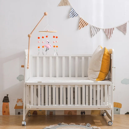 Crib Mobile Holder Rattles Toys Wooden Moon Stars Astronaut Bed Bell Toys Newborn Comfort Crib Bracket Bed Bell Toys Baby Gifts