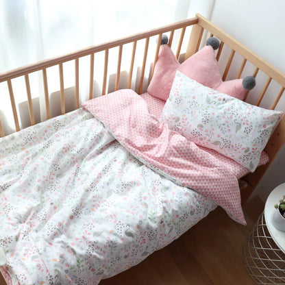 3 Pcs Baby Crib Bedding Set Cotton Bed Linens Boy Girl Cot kit Include Pillowcase Sheet Duvet Cover Children Room Decoration