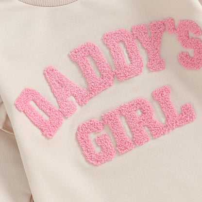 Lioraitiin 0-18M Daddys Girls Newborn Baby Clothes Ruffle Long Sleeve Sweatshirt Bodysuit Infant Baby Girl Outfits