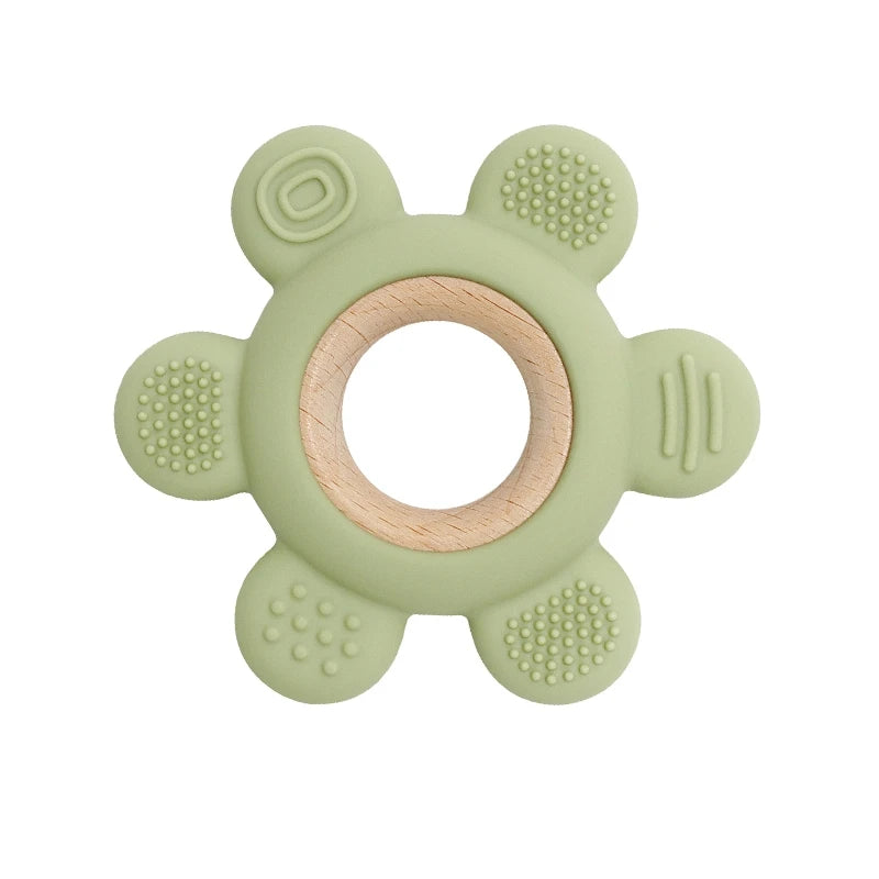 Baby Teether Forest Rudder for Kids Flower Silicone Rattle Fruit Cartoon Ring Silicone Babies Gym Silicone Toys for Children