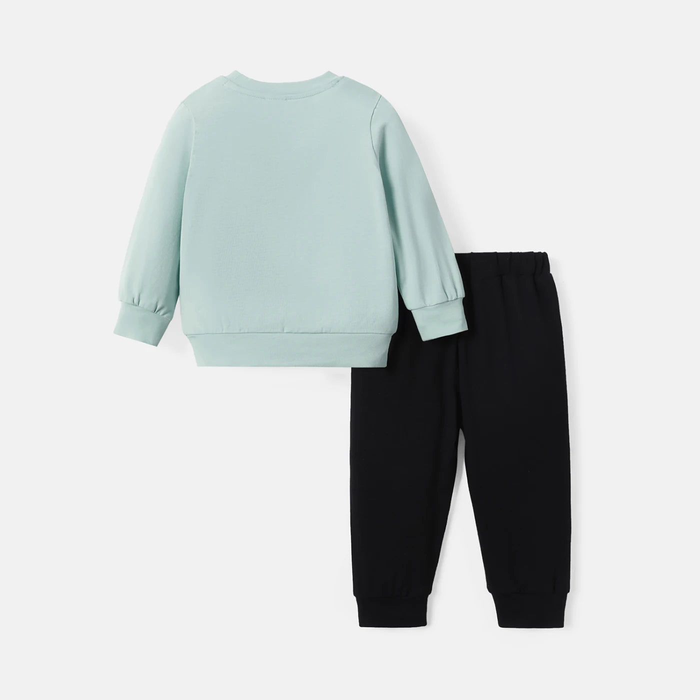 2pcs Baby Boy/Girl Long-sleeve Letter Print Sweatshirt & Sweatpants Set Perfect for Outings and Daily Wear Basic Style