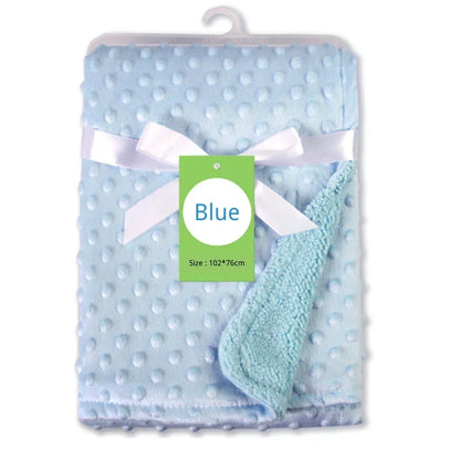 Baby Fleece Blanket Newborn Thermal Soft Blanket Solid Bedding Set Quilt & Swaddling Candy Color Sleeping Bed Supplies
