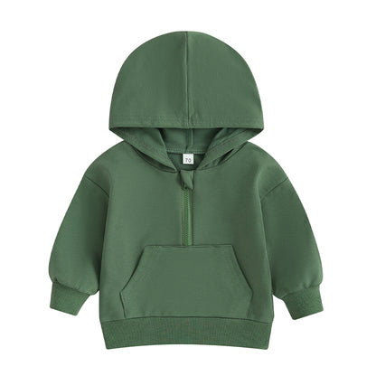 0-36months Baby Hooded Sweatshirt Solid Color Long Sleeve Hoodie Pullovers For Toddler Boys And Girls Spring Fall Sweatshirt