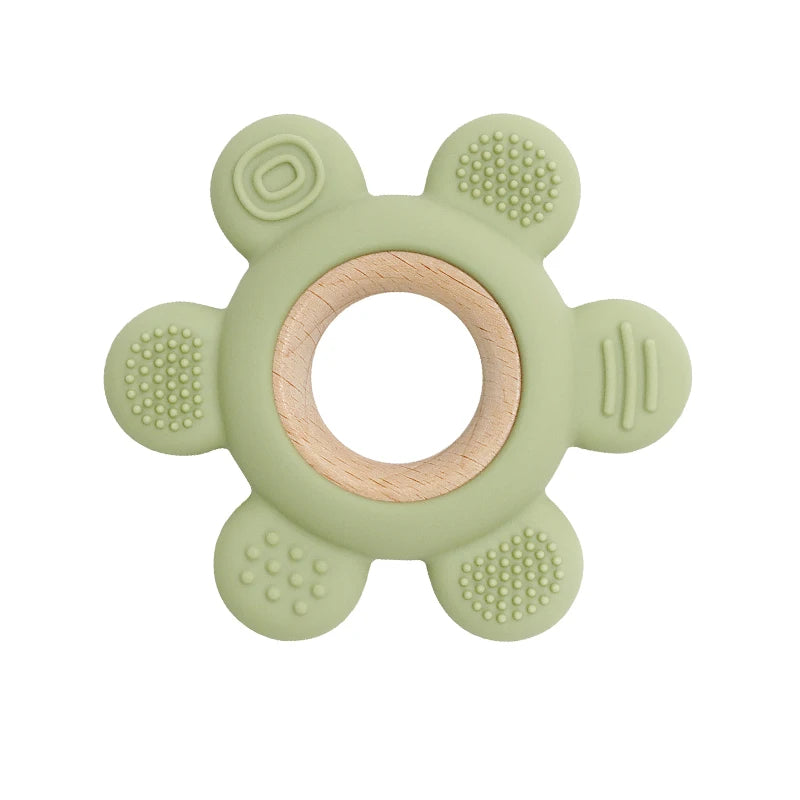1PC Silicone Baby Teether Toys Cute Cartoon Baby Toys Sky Wheel Shape Rattle Toys For Kids Soft Teether Baby Accessories
