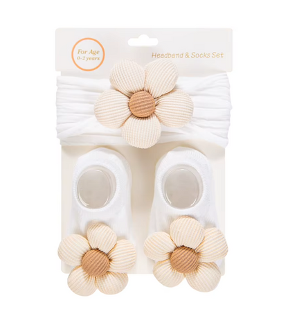 3pcs Cream Pink Latte Flower Headbands