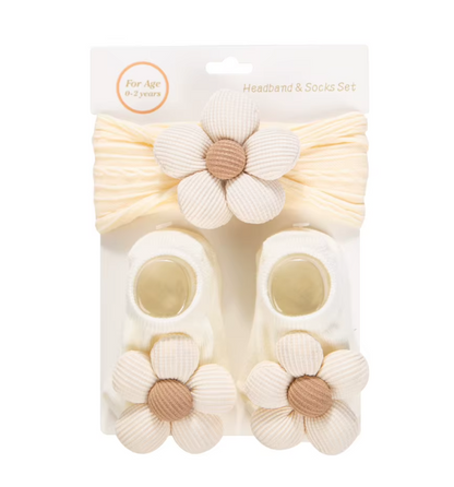 3pcs Cream Pink Latte Flower Headbands