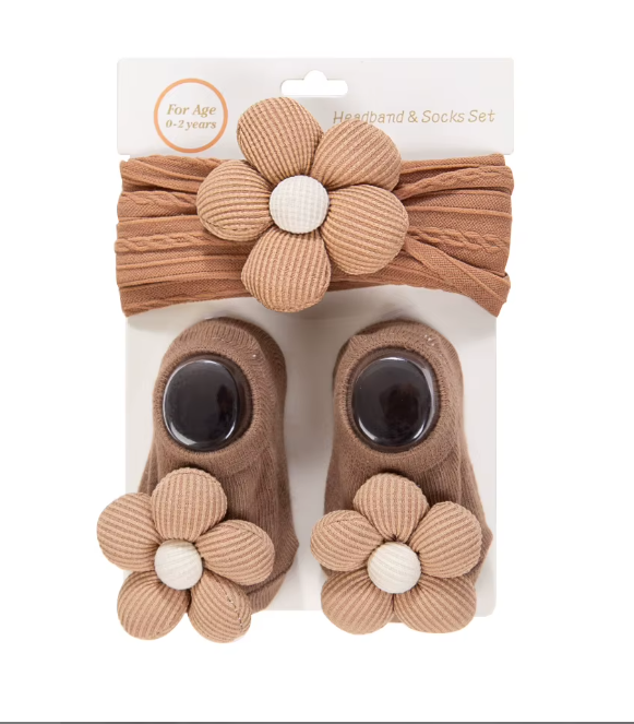 3pcs Cream Pink Latte Flower Headbands