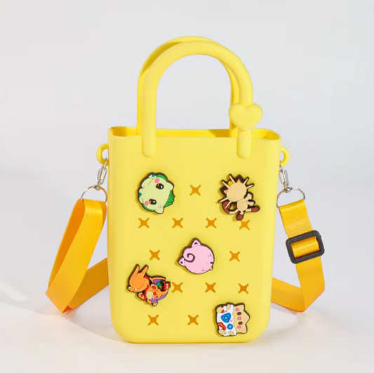 Trendy Small Cute Rubber Silicon Sling Bags Charm Cartoon Handbag Goodie Bag Toys for Kids Girl Party