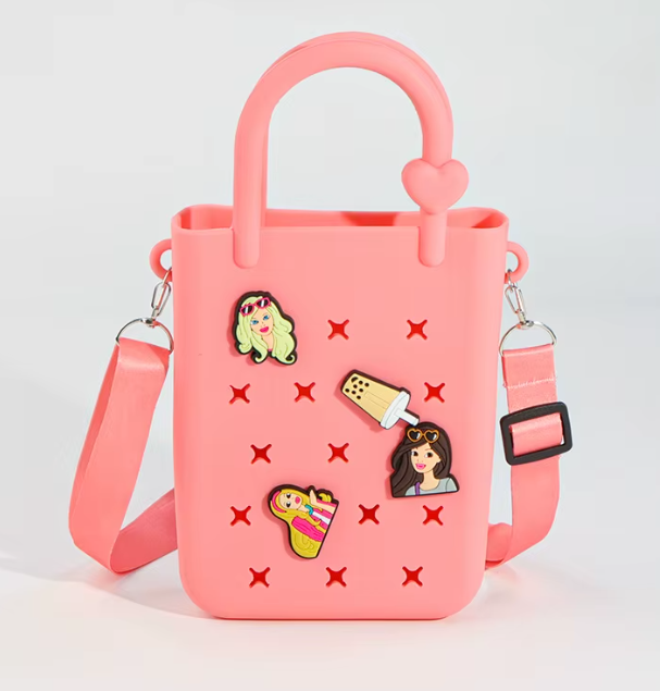 Trendy Small Cute Rubber Silicon Sling Bags Charm Cartoon Handbag Goodie Bag Toys for Kids Girl Party