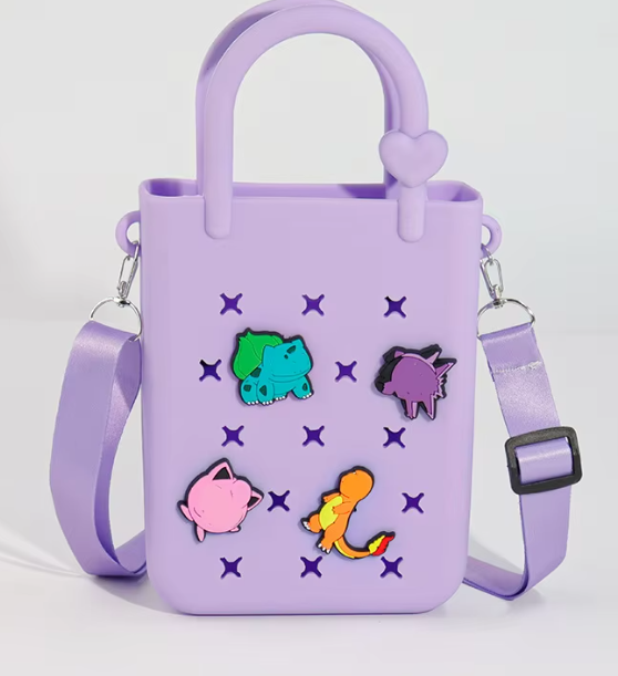 Trendy Small Cute Rubber Silicon Sling Bags Charm Cartoon Handbag Goodie Bag Toys for Kids Girl Party