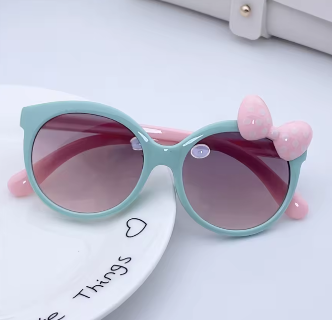 Fashion 5-10 Years Old Children's Bow Tie Polarized Sunglasses Anti-UV Girls Glasses Festival Eyewear Shades