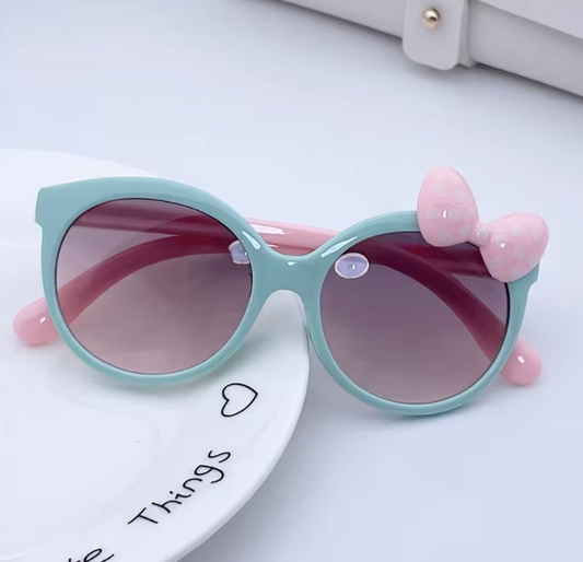 Fashion 5-10 Years Old Children's Bow Tie Polarized Sunglasses Anti-UV Girls Glasses Festival Eyewear Shades
