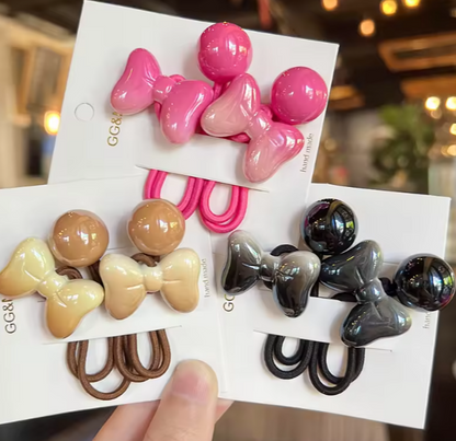 High Quality Girls 3pcs /6pcs set Milk Tea Color Elastic Hair Band Gradient Color Children's Hair Rope Girls Hair Accessories