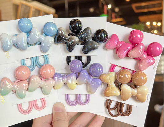 High Quality Girls 3pcs /6pcs set Milk Tea Color Elastic Hair Band Gradient Color Children's Hair Rope Girls Hair Accessories