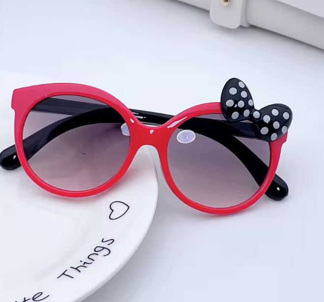 Fashion 5-10 Years Old Children's Bow Tie Polarized Sunglasses Anti-UV Girls Glasses Festival Eyewear Shades