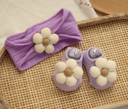 3pcs Cream Pink Latte Flower Headbands